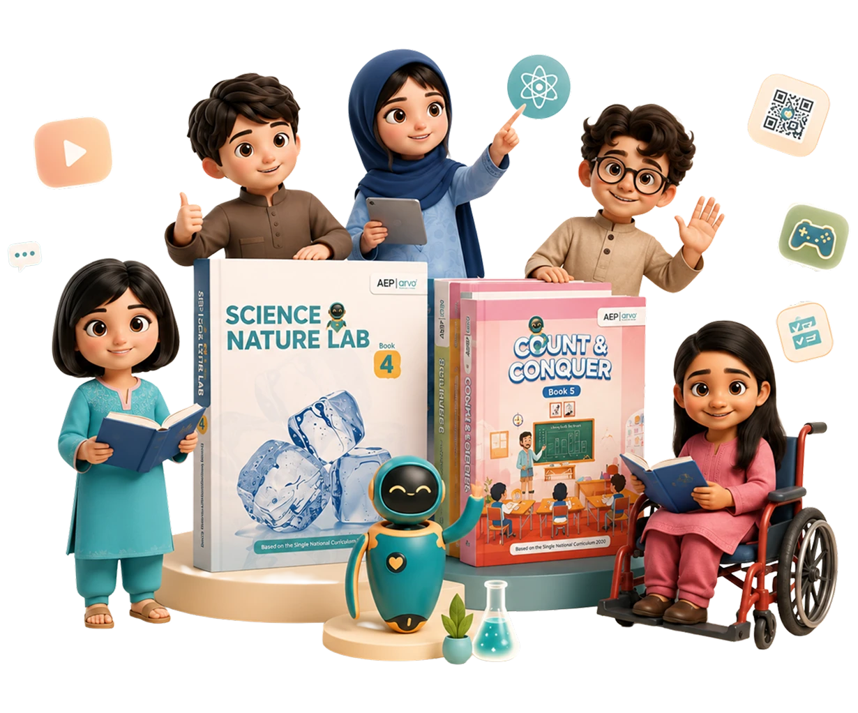 ARVO Books with the ARVO Friends characters