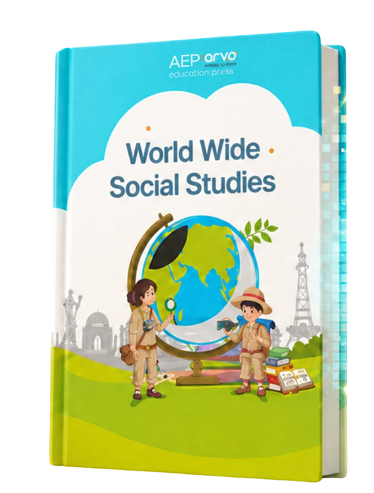 An ARVO textbook with its QR code, digital content rising off the page